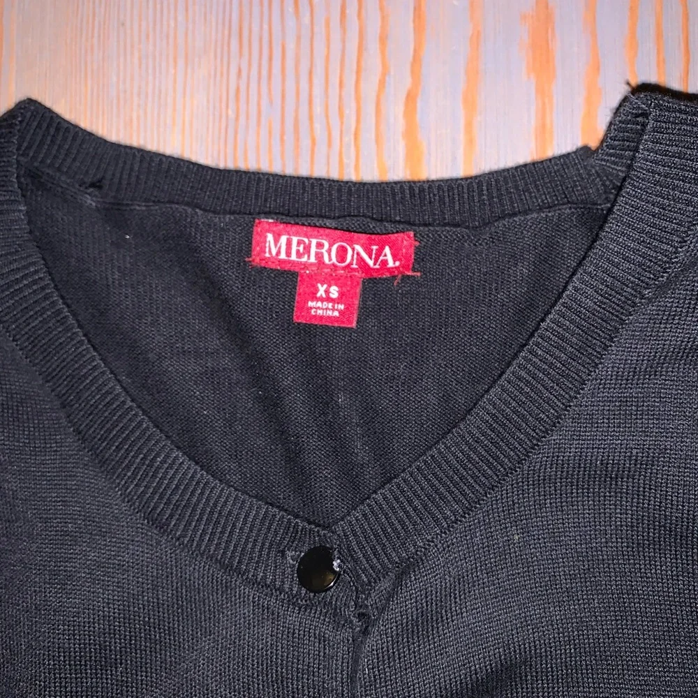 Merona Black Button Up Cardigan - Picture 2 of 2